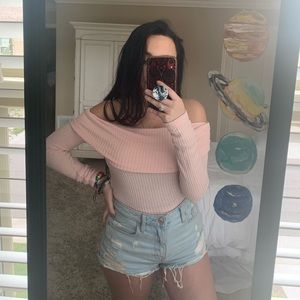 Blush off the shoulder long sleeve from Hollister